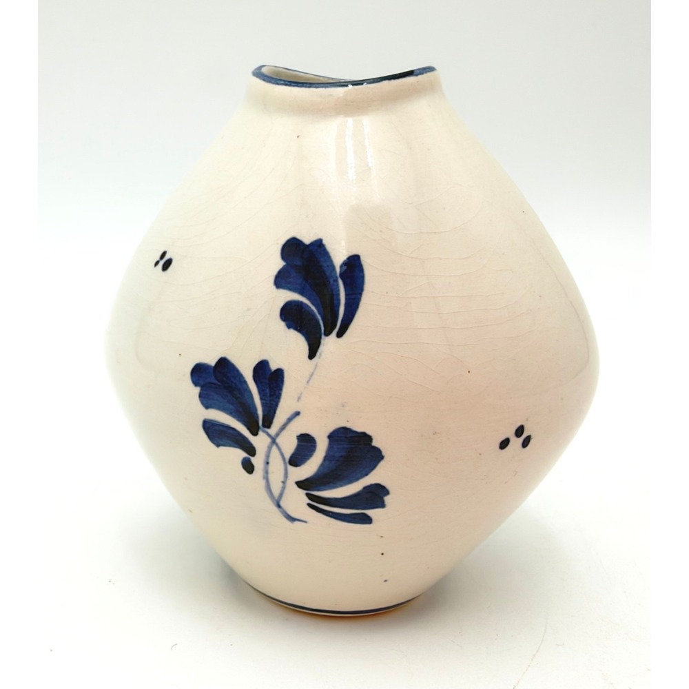 Delft Holland Blue White 3" Windmill Floral Ceramic Bud Vase 310 - Picture 2 of 6